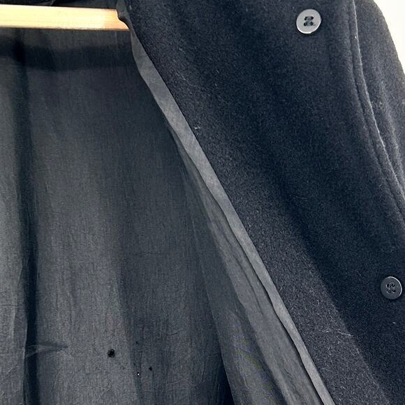 J Crew Black Wool Lady Day Coat Long Fit & Flare Pleated A-Line Topcoat Size 8 M - Picture 8 of 9